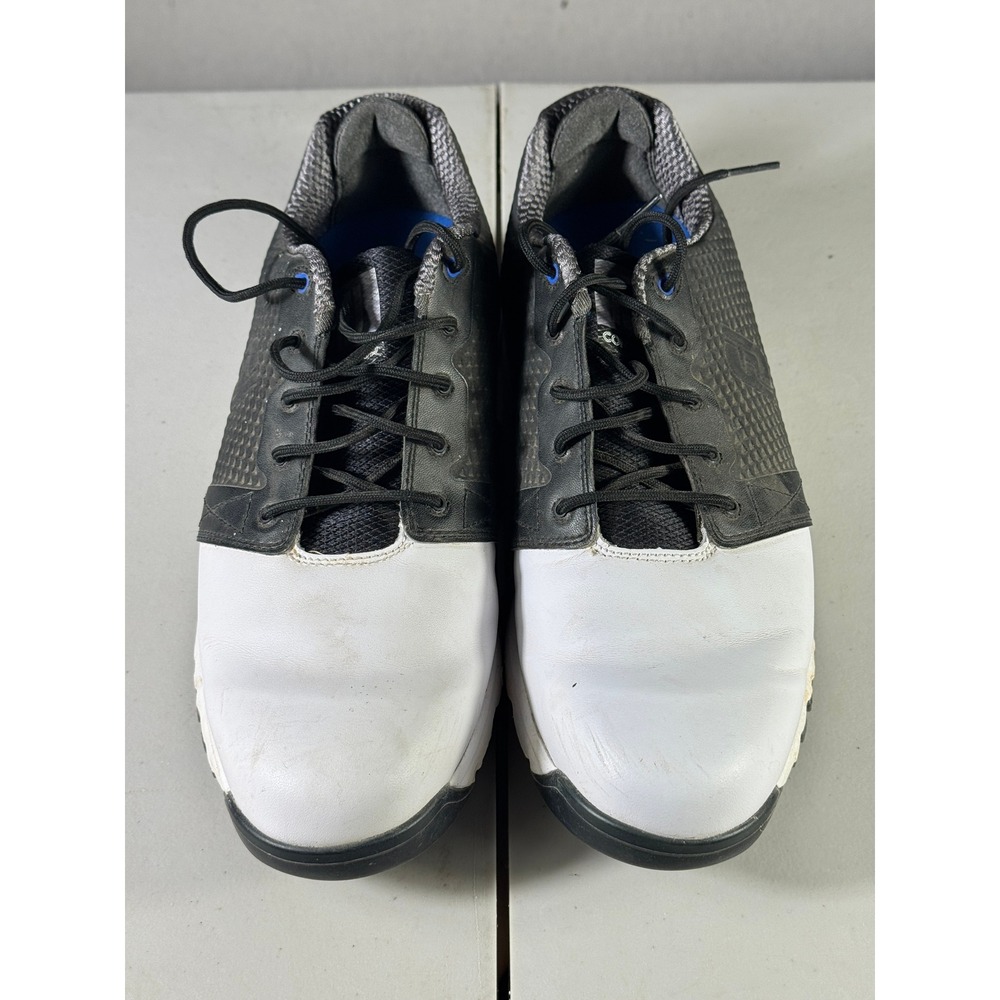 FootJoy Contour Fit Mens Golf Shoes White Black Spiked Cleats 54097 Size 9 M